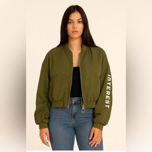 Sanfu woman’s Olive Green Bomber Jacket size small